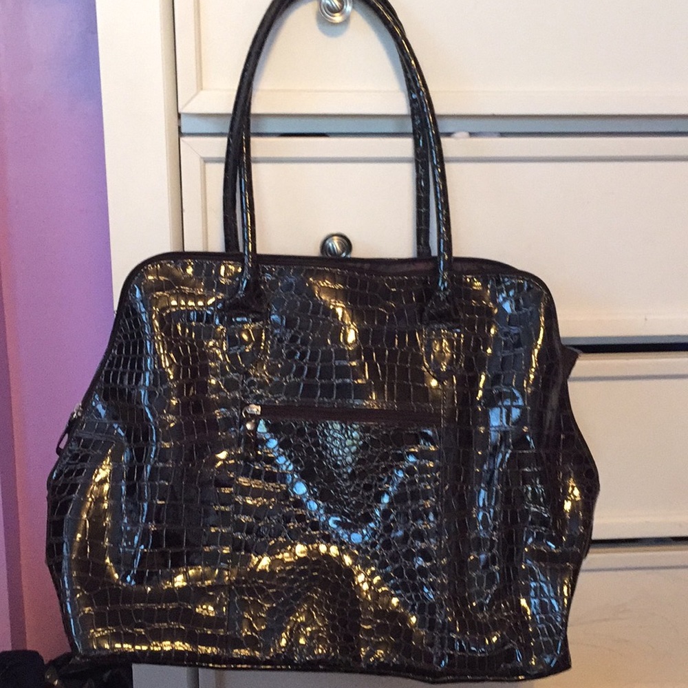 Croc print tote